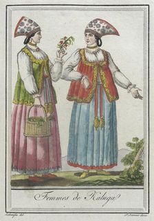 Costumes de Différents Pays, Femmes de Kaluga c1797. Creators: Jacques Grasset de Saint-Sauveur, LF Labrousse