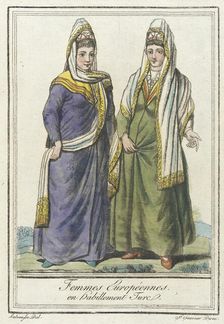 Costumes de Différents Pays, Femmes Européennes en Habillement Turc c1797. Creators: Jacques Grasset de Saint-Sauveur, LF Labrousse