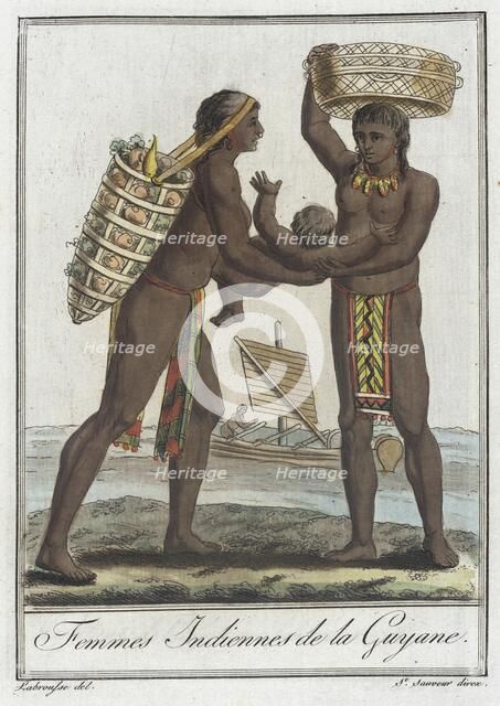 Costumes de Différents Pays, 'Femmes Indiennes de la Guyane', c1797. Creator: Jacques Grasset de Saint-Sauveur.