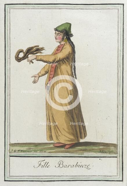 Costumes de Différents Pays, 'Fille Barabinze', c1797. Creator: Jacques Grasset de Saint-Sauveur.