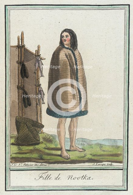 Costumes de Différents Pays, 'Fille de Nootka', c1797. Creator: Jacques Grasset de Saint-Sauveur.