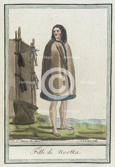 Costumes de Différents Pays, 'Fille de Nootka', c1797. Creator: Jacques Grasset de Saint-Sauveur.
