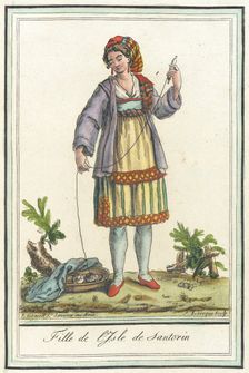 Costumes de Différents Pays, Fille de l'Isle de Santorin c1797. Creators: Jacques Grasset de Saint-Sauveur, LF Labrousse