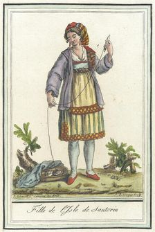 Costumes de Différents Pays, Fille de l'Isle de Santorin c1797. Creators: Jacques Grasset de Saint-Sauveur, LF Labrousse