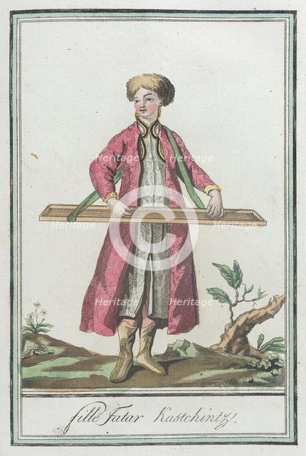 Costumes de Différents Pays, 'Fille Jatar Kastchintz', c1797. Creator: Jacques Grasset de Saint-Sauveur.