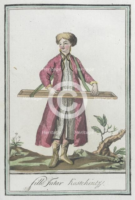 Costumes de Différents Pays, 'Fille Jatar Kastchintz', c1797. Creator: Jacques Grasset de Saint-Sauveur.