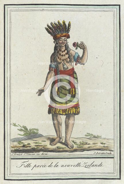 Costumes de Différents Pays, 'Fille Parée de la Nouvelle Zeelande', c1797. Creators: Jacques Grasset de Saint-Sauveur, LF Labrousse.