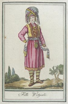 Costumes de Différents Pays, Fille Wotÿake c1797. Creators: Jacques Grasset de Saint-Sauveur, LF Labrousse