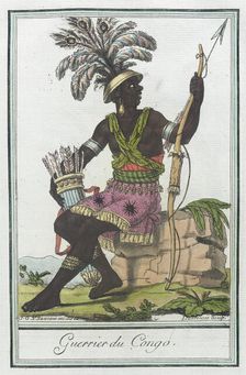 Costumes de Différents Pays, Guerrier du Congo c1797. Creators: Jacques Grasset de Saint-Sauveur, LF Labrousse