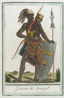 Costumes de Différents Pays, Guerrier du Senegal c1797. Creators: Jacques Grasset de Saint-Sauveur, LF Labrousse