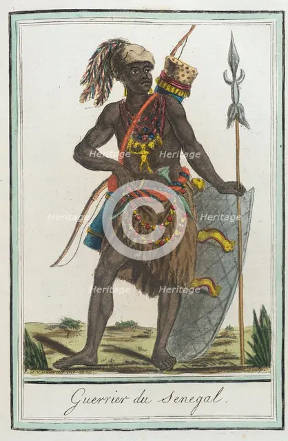 Costumes de Différents Pays, 'Guerrier du Senegal', c1797. Creators: Jacques Grasset de Saint-Sauveur, LF Labrousse.