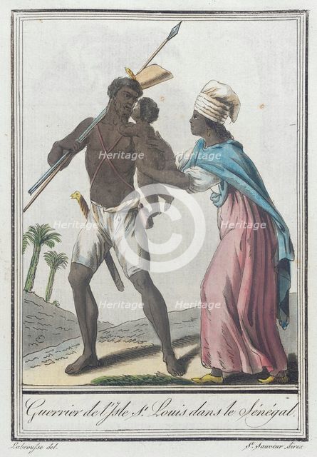 Costumes de Différents Pays, 'Guerrier de l'Isle St. Louis dans le Sénégal', c1797. Creator: Jacques Grasset de Saint-Sauveur.