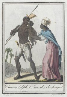 Costumes de Différents Pays, Guerrier de l'Isle St. Louis dans le Sénégal c1797. Creator: Jacques Grasset de Saint-Sauveur