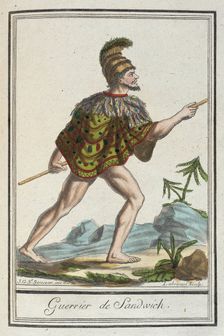 Costumes de Différents Pays, Guerrier de Sandwich c1797. Creators: Jacques Grasset de Saint-Sauveur, LF Labrousse