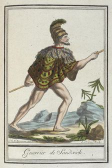 Costumes de Différents Pays, Guerrier de Sandwich c1797. Creators: Jacques Grasset de Saint-Sauveur, LF Labrousse