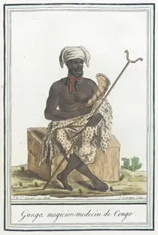 Costumes de Différents Pays, Ganga Magicien-Medecin de Congo c1797. Creator: Jacques Grasset de Saint-Sauveur