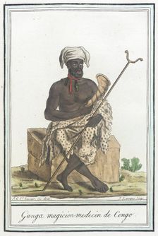Costumes de Différents Pays, Ganga Magicien-Medecin de Congo c1797. Creator: Jacques Grasset de Saint-Sauveur