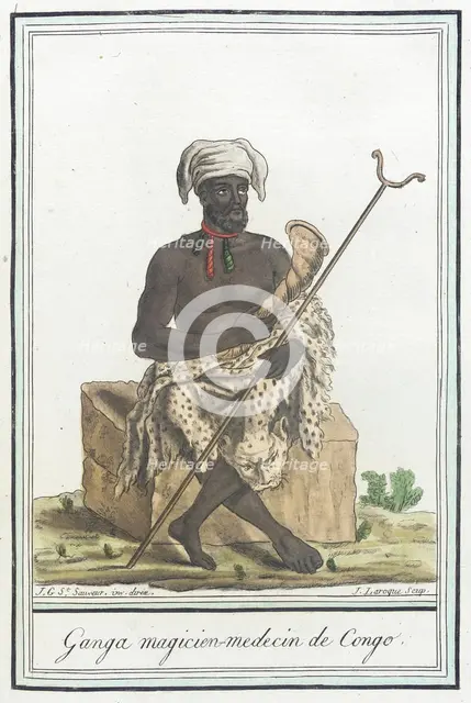Costumes de Différents Pays, 'Ganga Magicien-Medecin de Congo', c1797. Creator: Jacques Grasset de Saint-Sauveur.