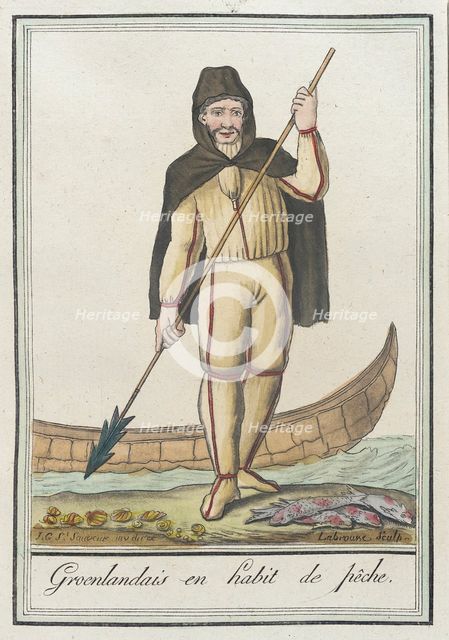 Costumes de Différents Pays, 'Groenlandais en Habit de Pêche', c1797. Creators: Jacques Grasset de Saint-Sauveur, LF Labrousse.