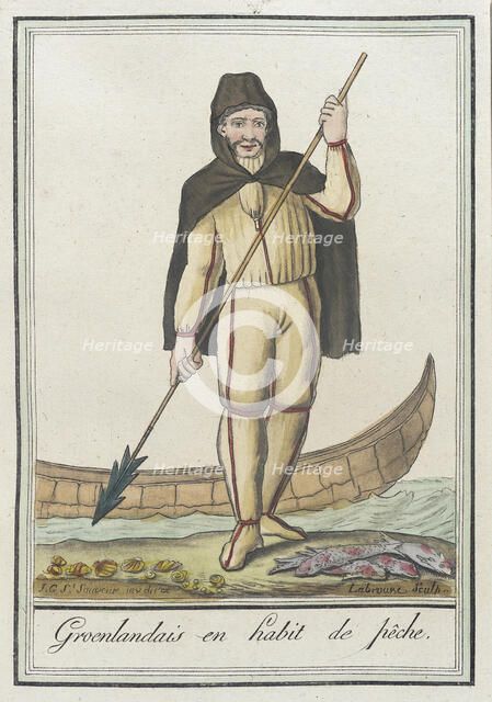 Costumes de Différents Pays, 'Groenlandais en Habit de Pêche', c1797. Creators: Jacques Grasset de Saint-Sauveur, LF Labrousse.