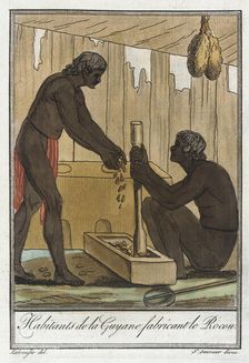 Costumes de Différents Pays, Habitants de la Guyane Fabricant le Rocou c1797. Creators: Jacques Grasset de Saint-Sauveur, LF Labrousse