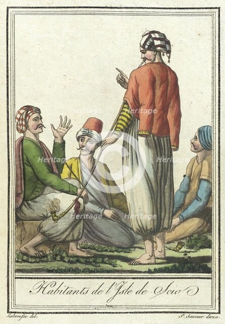 Costumes de Différents Pays, 'Habitants de l'Isle de Scio', c1797. Creators: Jacques Grasset de Saint-Sauveur, LF Labrousse.