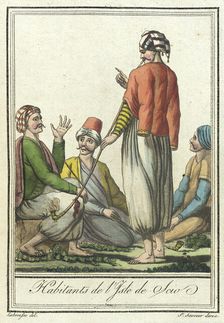 Costumes de Différents Pays, Habitants de l'Isle de Scio c1797. Creators: Jacques Grasset de Saint-Sauveur, LF Labrousse