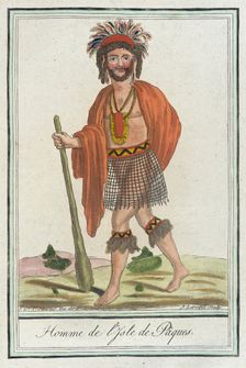 Costumes de Différents Pays, Homme de l'Isle de Pâques c1797. Creators: Jacques Grasset de Saint-Sauveur, LF Labrousse