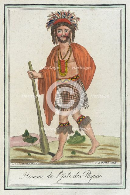 Costumes de Différents Pays, 'Homme de l'Isle de Pâques', c1797. Creators: Jacques Grasset de Saint-Sauveur, LF Labrousse.