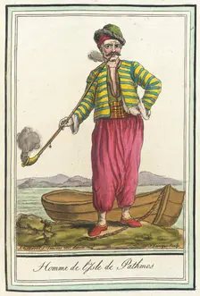 Costumes de Différents Pays, Homme de l'Isle de Pathmos c1797. Creator: Jacques Grasset de Saint-Sauveur