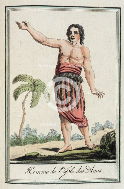 Costumes de Différents Pays, 'Homme de l'Isle des Amis', c1797. Creators: Jacques Grasset de Saint-Sauveur, LF Labrousse.