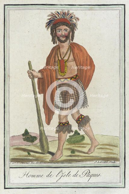 Costumes de Différents Pays, 'Homme de l'Isle de Pâques', c1797. Creators: Jacques Grasset de Saint-Sauveur, LF Labrousse.
