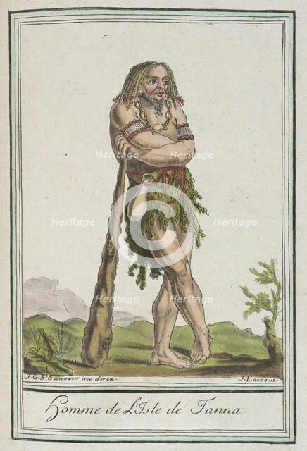 Costumes de Différents Pays, 'Homme de l'Isle de Tanna', c1797. Creators: Jacques Grasset de Saint-Sauveur, LF Labrousse.