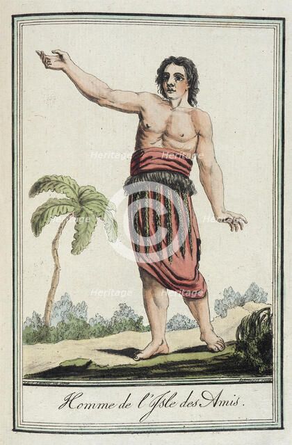 Costumes de Différents Pays, 'Homme de l'Isle des Amis', c1797. Creators: Jacques Grasset de Saint-Sauveur, LF Labrousse.