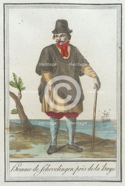 Costumes de Différents Pays, 'Homme de Schevelingen Près de la Baye', c1797. Creators: Jacques Grasset de Saint-Sauveur, LF Labrousse.