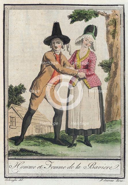 Costumes de Différents Pays, 'Homme et Femme de la Baviere', c1797. Creators: Jacques Grasset de Saint-Sauveur, LF Labrousse.