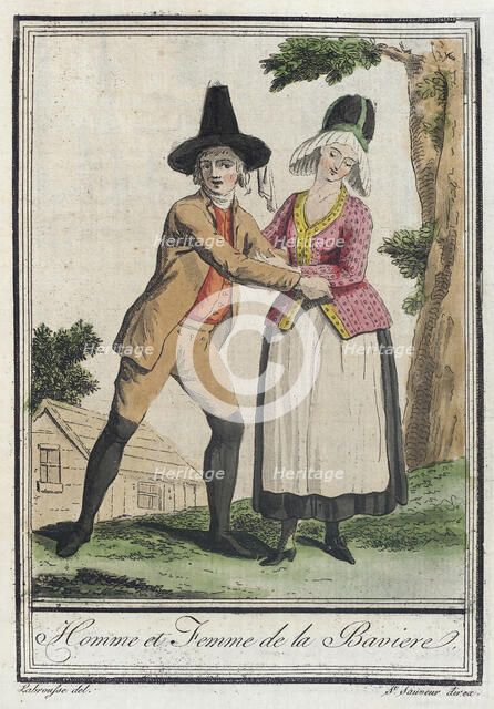 Costumes de Différents Pays, 'Homme et Femme de la Baviere', c1797. Creators: Jacques Grasset de Saint-Sauveur, LF Labrousse.