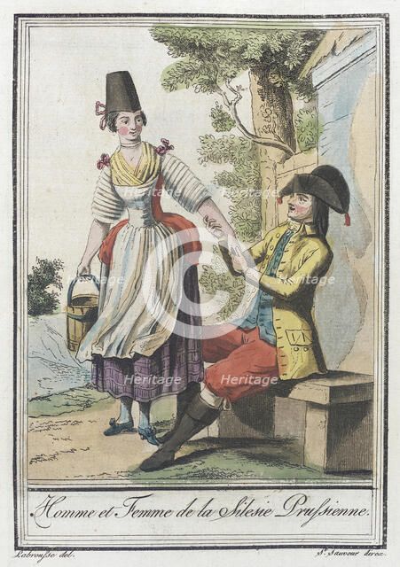 Costumes de Différents Pays, 'Homme et Femme de la Silesie Prussienne', c1797. Creators: Jacques Grasset de Saint-Sauveur, LF Labrousse.