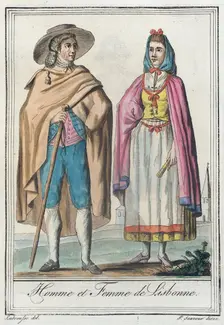 Costumes de Différents Pays, Homme et Femme de Lisbonne c1797. Creator: Jacques Grasset de Saint-Sauveur