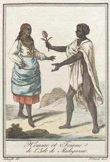Costumes de Différents Pays, Homme et Femme de l'Isle de Madagascar c1797. Creator: Jacques Grasset de Saint-Sauveur