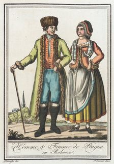 Costumes de Différents Pays, Homme & Femme de Prague en Boheme c1797. Creators: Jacques Grasset de Saint-Sauveur, LF Labrousse