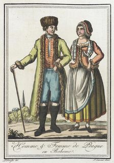 Costumes de Différents Pays, Homme & Femme de Prague en Boheme c1797. Creators: Jacques Grasset de Saint-Sauveur, LF Labrousse