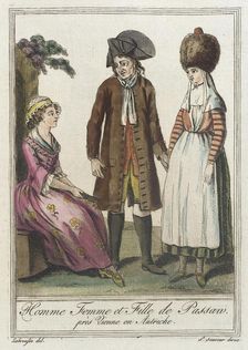Costumes de Différents Pays, Homme Femme et Fille de Passan près Vienne en Autriche c1797. Creator: Jacques Grasset de Saint-Sauveur