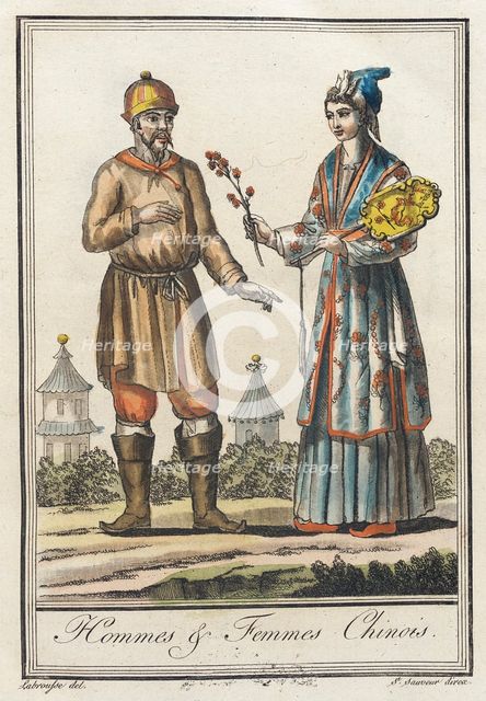Costumes de Différents Pays, 'Hommes & Femmes Chinois', c1797. Creator: Jacques Grasset de Saint-Sauveur.