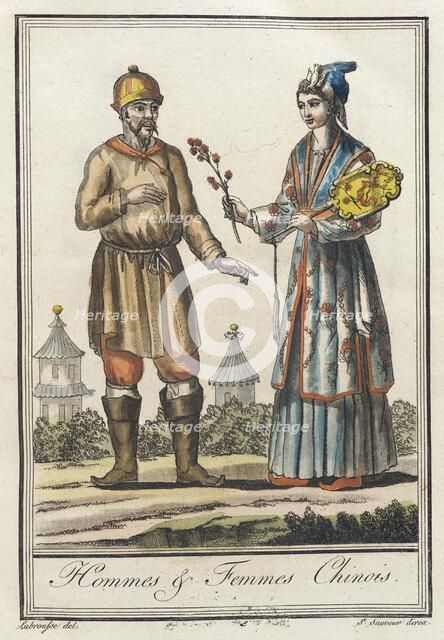 Costumes de Différents Pays, 'Hommes & Femmes Chinois', c1797. Creator: Jacques Grasset de Saint-Sauveur.