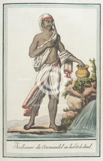 Costumes de Différents Pays, 'Indienne du Coromandel en Habit de Deuil', c1797. Creator: Jacques Grasset de Saint-Sauveur.