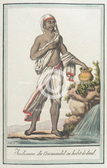 Costumes de Différents Pays, 'Indienne du Coromandel en Habit de Deuil', c1797. Creator: Jacques Grasset de Saint-Sauveur.
