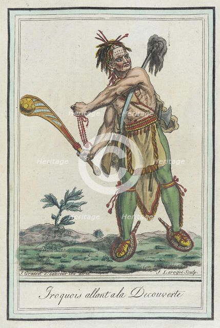 Costumes de Différents Pays, 'Iroquois Allant a la Decouverte', c1797. Creators: Jacques Grasset de Saint-Sauveur, LF Labrousse.