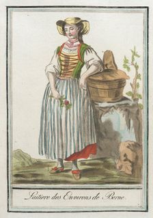 Costumes de Différents Pays, Laitiere des Environs de Berne c1797. Creator: Jacques Grasset de Saint-Sauveur