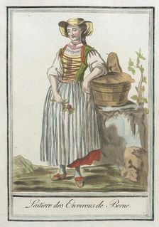 Costumes de Différents Pays, Laitiere des Environs de Berne c1797. Creator: Jacques Grasset de Saint-Sauveur